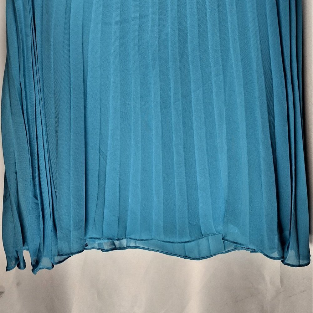 Nicole by Nicole Miller Orange And Blue Sleeveless High Neck Zipper Tank Top - Picture 5 of 9